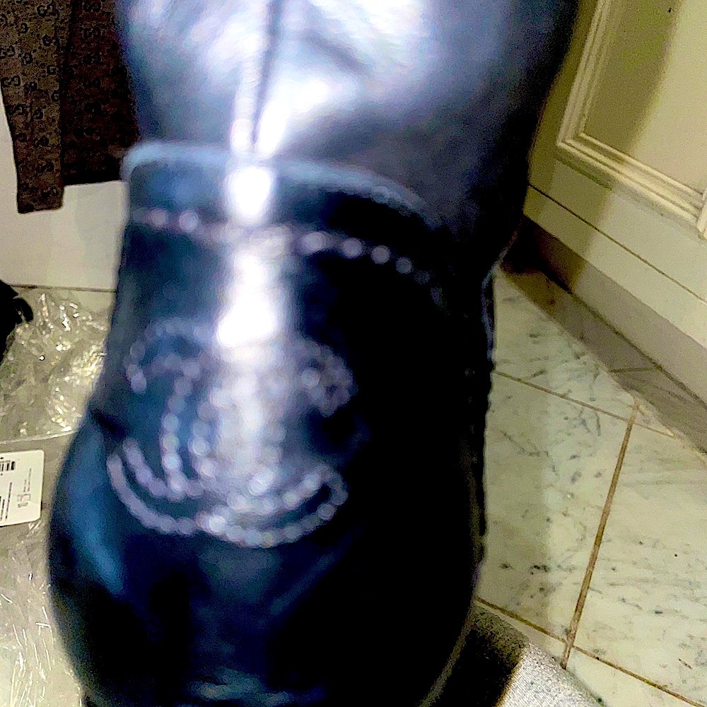 CHANEL black calve skin cc logo over the knee boot - Picture 10 of 14